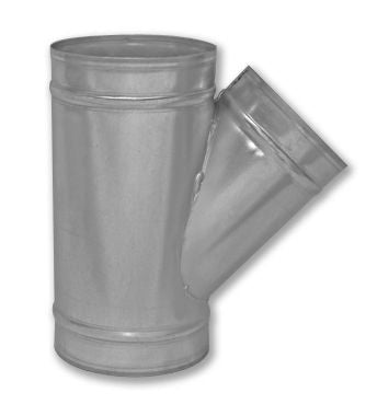 45 degree Spiral Lateral Wyes 3" to 18" 22 ga. Galvanized steel fully welded construction Male ends fits INSIDE spiral pipe.
