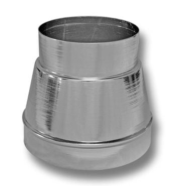 Spun Reducer 3" through 16" Galvanized Steel spun wall construction Male ends fit INSIDE spiral pipe.Secure with sheet metal screws or pop rivets (fasteners not included).