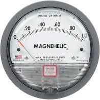 Mini (3" diameter) Magnehelic Pressure Gage 0-2" W.C.