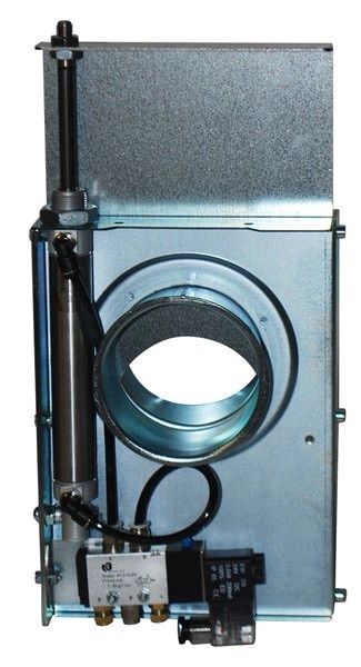 8" Dia. - Automatic Blast Gate (Pneumatic) - Industrial Grade / 24v or 110v Solenoid