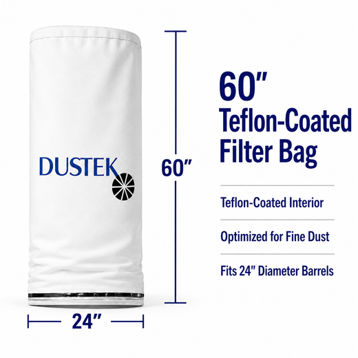 DUSTEK 60" Teflon-Coated Filter Bags