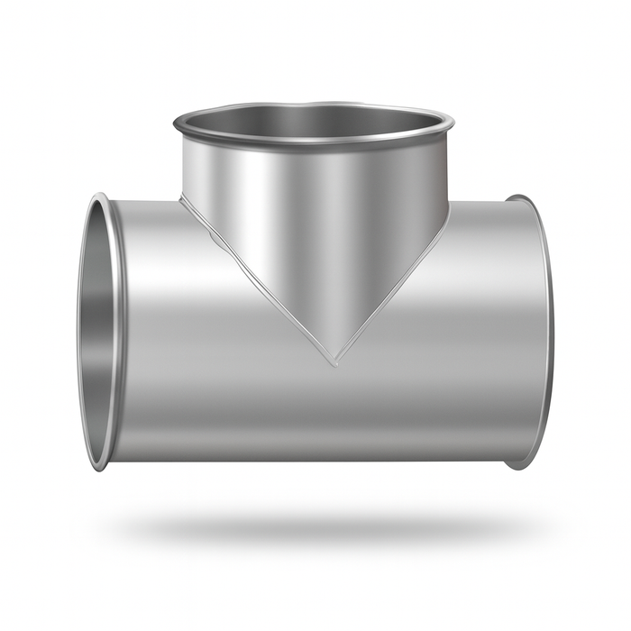 U-Duct - (T Branch) Fitting, Dust Collection 3" Through 18", Clamp-together Duct (Compatible with Nordfab, Quick-fit, QF, KB, US Duct, Ducts Inc., Grizzly Duct)