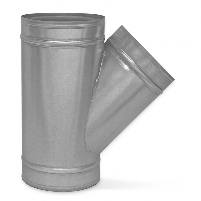 45 degree Spiral Lateral Wyes 3" to 18" 22 ga. Galvanized steel fully welded construction Male ends fits INSIDE spiral pipe.
