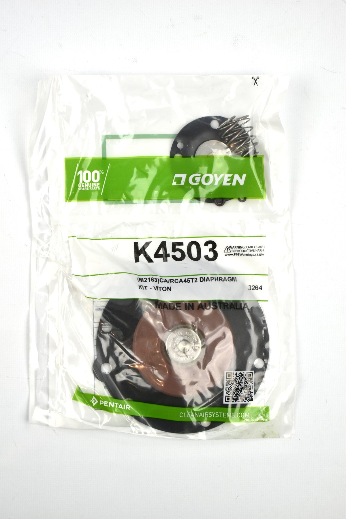 Pentair Goyen K4503 - (M2163)CA/RCA45T2 DIAPHRAGM KIT - VITON