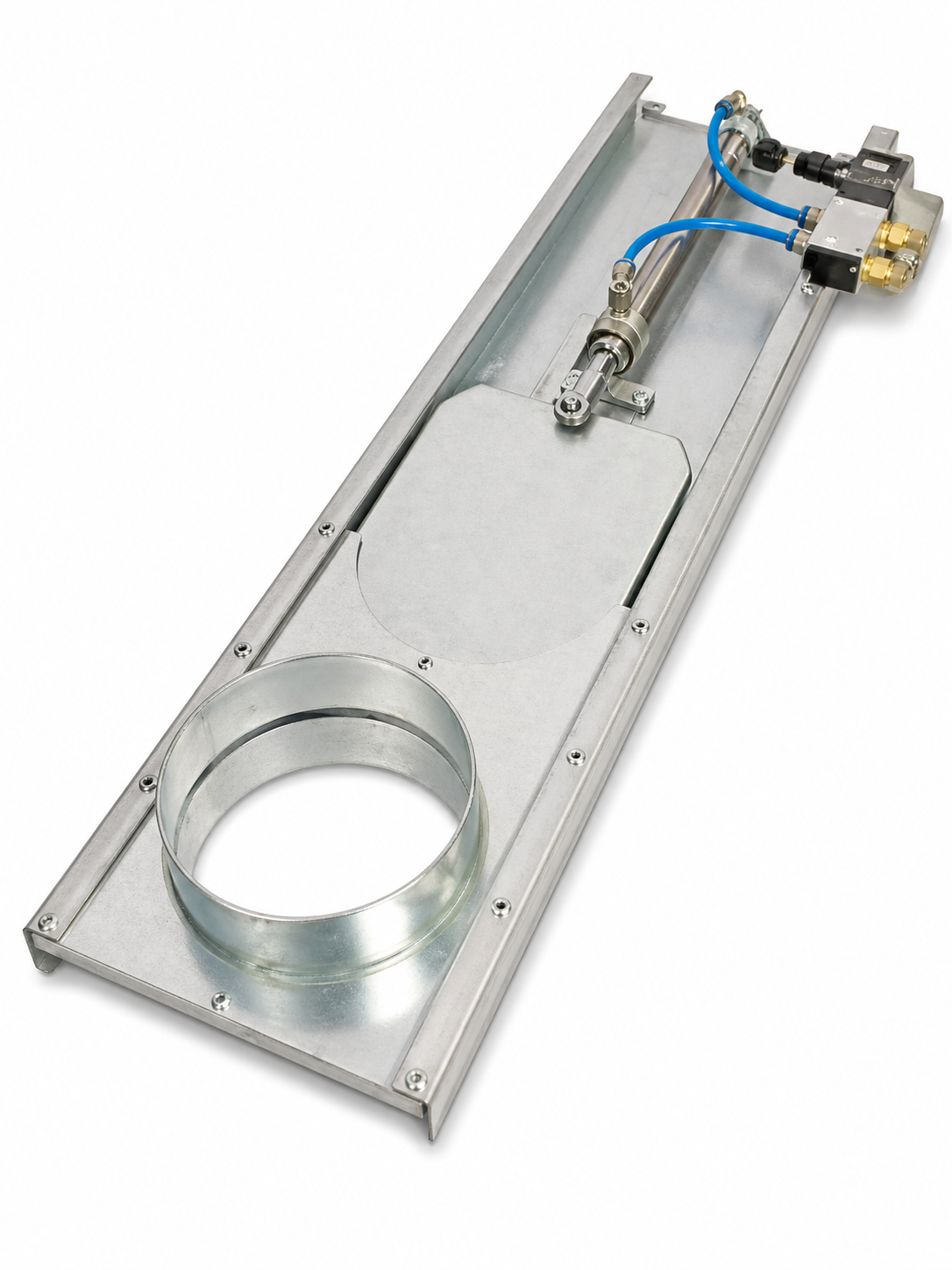U - Duct Blast Gate Automatic Die Cast Aluminum Pneumatic 3" to 24"